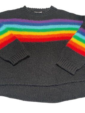 Wooden Ships Paola Buendia Rainbow Stripe Oversized Mohair Sweater XS/S Pride
